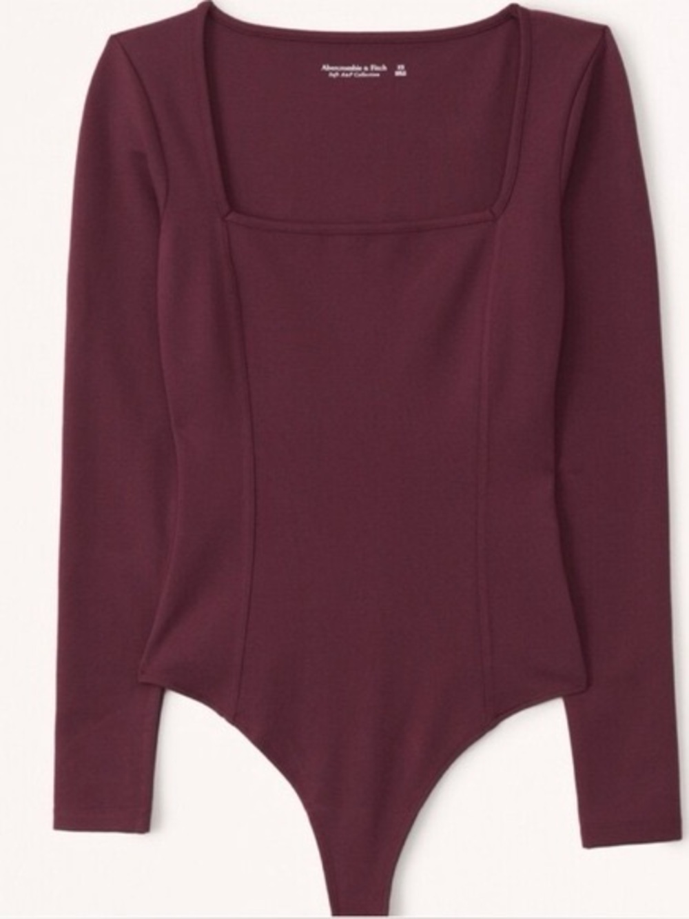 ABERCROMBIE AND FITCH SQUARE NECK LONG SLEEVE BODYSUIT MEDIUM - Picture 1 of 4